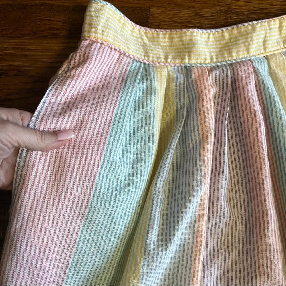 vintage Union rainbow cotton skirt striped coastal “12” 26” waist - Picture 3 of 9